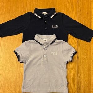BOSS Hugo Boss Baby Polo Shirt Set - Navy and Light Blue - 6 months - 2 tops!